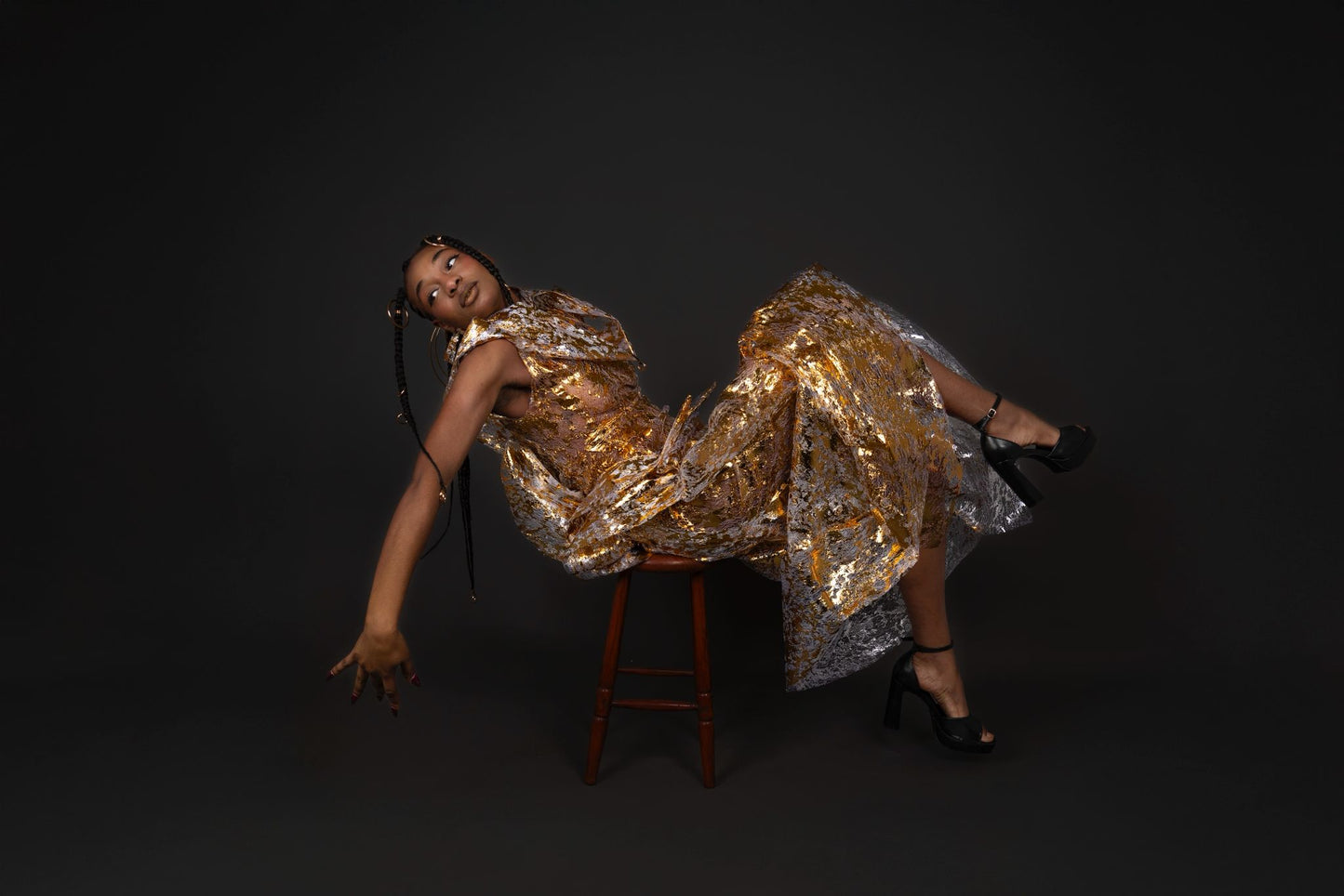 Vestido limiar dourado